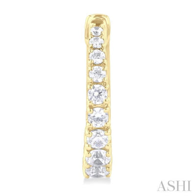 1/2 ctw Petite Graduated Round Cut Diamond Fashion Huggies in 14K Yellow Gold