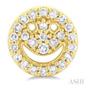 1/6 ctw Petite Smiley Round Cut Diamond Fashion Stud Earring in 10K Yellow Gold