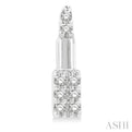 1/20 ctw Petite Lipstick Round Cut Diamond Fashion Stud Earring in 10K White Gold