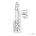 1/20 ctw Petite Lipstick Round Cut Diamond Fashion Stud Earring in 10K White Gold