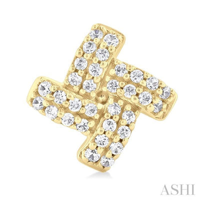 1/5 ctw Petite Pinwheel Round Cut Diamond Fashion Stud Earring in 10K Yellow Gold