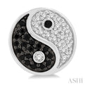 1/4 ctw Petite Tao Yin Yang Black and White Round Cut Diamond Fashion Stud Earring in 10K White Gold
