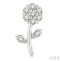 1/6 ctw Petite Floral Round Cut Diamond Fashion Stud Earring in 10K White Gold