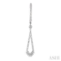 1/3 Ctw Tear Drop Round Cut Diamond Long Earring in 10K White Gold