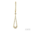 1/3 Ctw Tear Drop Round Cut Diamond Long Earring in 10K Yellow Gold