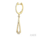 1/3 Ctw Tear Drop Round Cut Diamond Long Earring in 10K Yellow Gold
