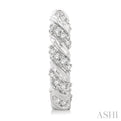 1/5 ctw Petite Swirl Round Cut Diamond Fashion Huggies in 10K White Gold