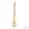 1/3 ctw Petite Pear Shape Fusion Diamond Fashion Huggies in 10K Yellow Gold