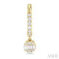 1/3 ctw Petite Round Shape Fusion Diamond Fashion Huggies in 10K Yellow Gold