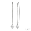 1/2 ctw Cushion Shape Lovebright Round Cut Diamond Earring in 14K White Gold