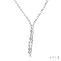 8 7/8 ctw Y-Shape Round Cut Diamond Tennis Necklace in 14K White Gold
