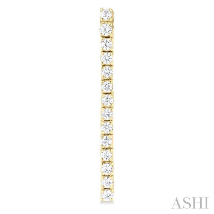 1/2 Ctw Single Line Drop Round Cut Diamond Tennis Earring in 14K Yellow Gold