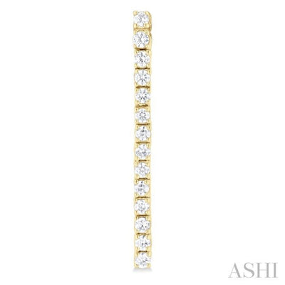 1/2 Ctw Single Line Drop Round Cut Diamond Tennis Earring in 14K Yellow Gold