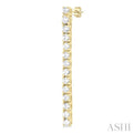 1/2 Ctw Single Line Drop Round Cut Diamond Tennis Earring in 14K Yellow Gold
