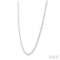 1 1/4 ctw Bezel Set Round Cut Diamond Tennis Necklace in 14K White Gold