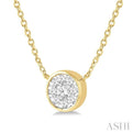 1/6 Ctw Round Shape Lovebright Diamond Necklace in 14K Yellow and White Gold