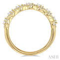 1/2 ctw Split Entwined Top Baguette and Round Cut Diamond Fashion Ring in 14K Yellow Gold