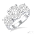 2 1/2 Ctw Lovebright Round Cut Diamond Ring in 14K White Gold