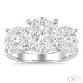 2 1/2 Ctw Lovebright Round Cut Diamond Ring in 14K White Gold