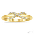 1/10 ctw Infinity Petite Round Cut Diamond Fashion Ring in 10K Yellow Gold