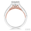 3/4 Ctw Round Diamond Lovebright Vintage Solitaire Style Engagement Ring in 14K White and Rose Gold