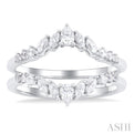 1/2 ctw Chevron Pear, Marquise and Round Cut Diamond Insert Ring in 14K White Gold