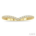 1/6 Ctw Curve V-Drop Round Cut Diamond Ladies Ring in 14K Yellow Gold