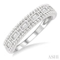 1/5 ctw Ball Bead Designing Baguette Cut Diamond Fashion Band in 14K White Gold
