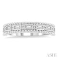 1/5 ctw Ball Bead Designing Baguette Cut Diamond Fashion Band in 14K White Gold