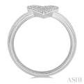1/4 ctw Heart Shape Pave Set Round Cut Diamond Fashion Ring in 10K White Gold