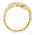 1/3 ctw Petite Serpent Round Cut Diamond Open Center Fashion Ring in 10K Yellow Gold