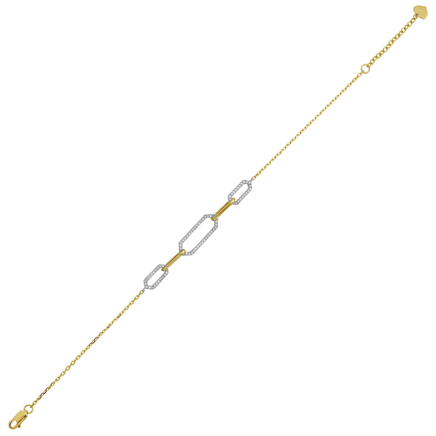 14Kt White Yellow Gold Diamond 1/5Ctw Bracelet