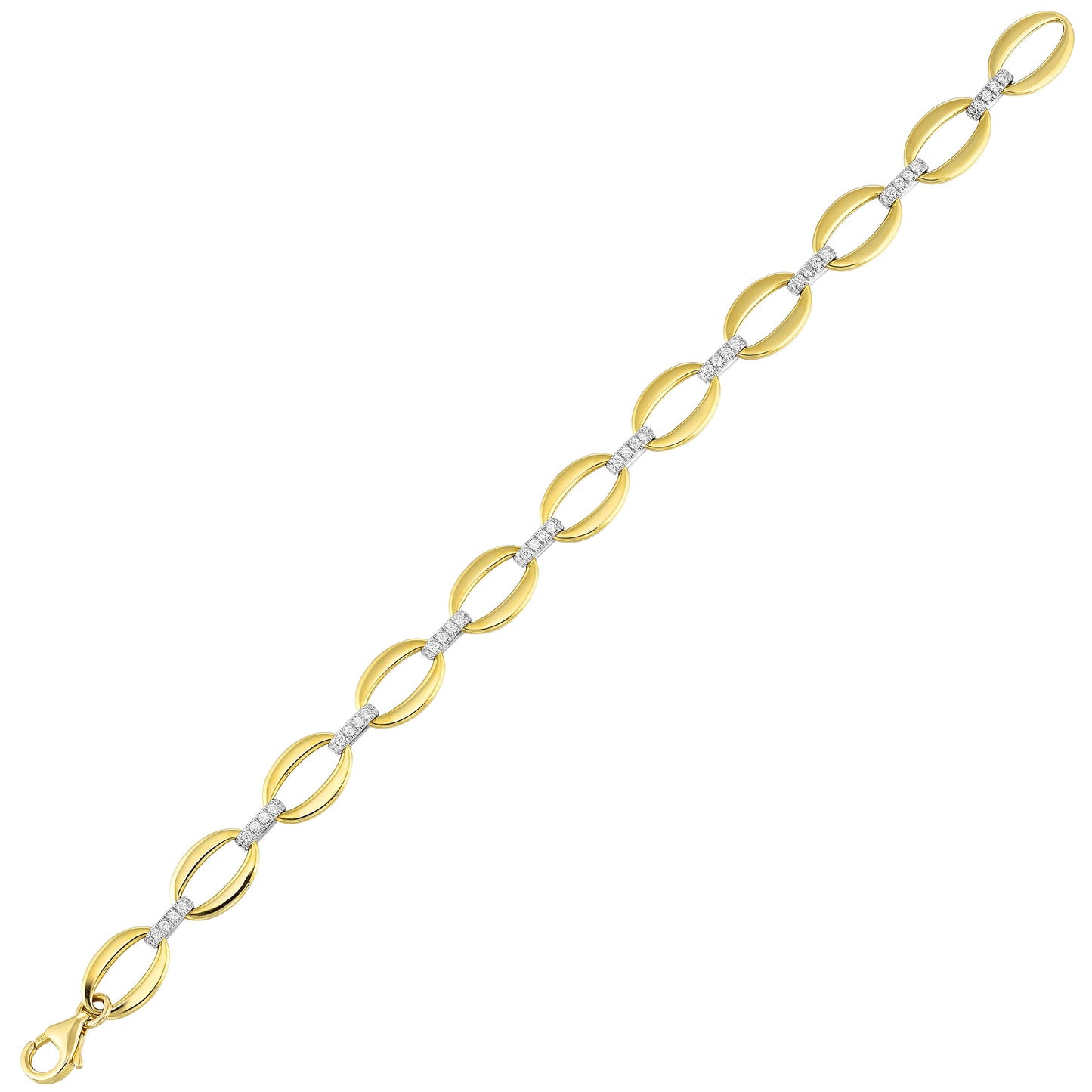 14Kt White Yellow Gold Diamond 1/2Ctw Bracelet