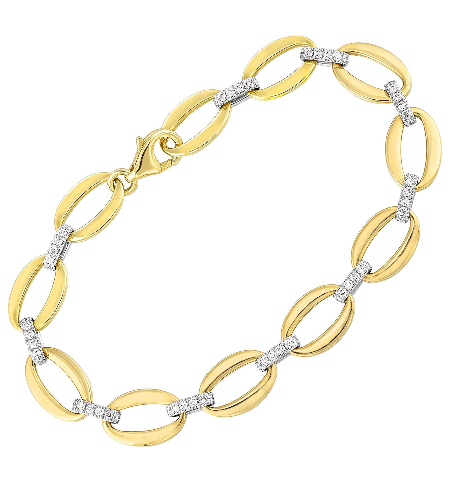 14Kt White Yellow Gold Diamond 1/2Ctw Bracelet