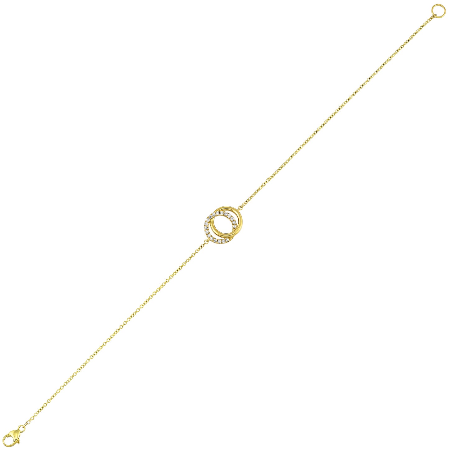 14Kt Yellow Gold Diamond 1/10Ctw Bracelet
