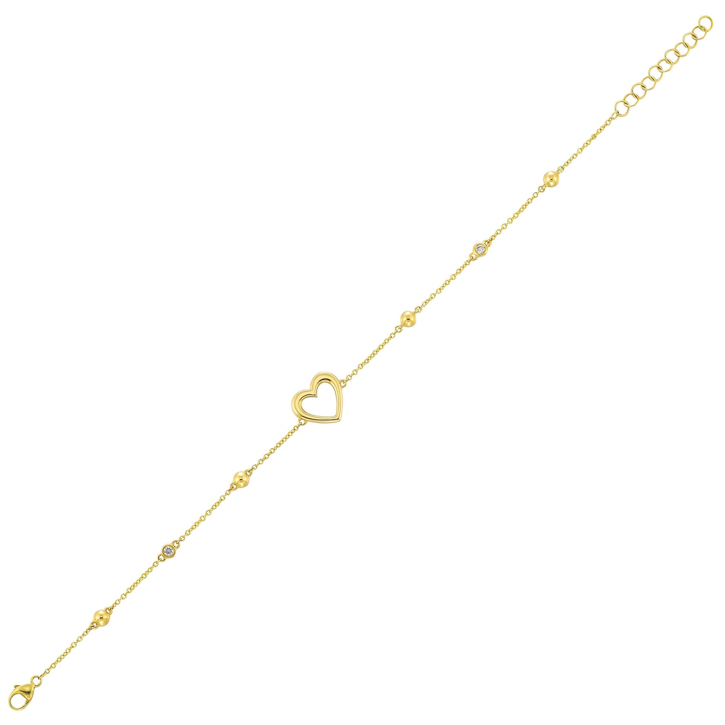14Kt Yellow Gold Diamond 1/20Ctw Bracelet