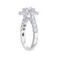 Round Diamond Halo Engagement Ring in 14K White Gold (Semi-Mount)