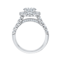 Round Diamond Halo Engagement Ring in 14K White Gold (Semi-Mount)