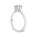 14K White Gold Round Cut Diamond Solitaire Engagement Ring (Semi-Mount)