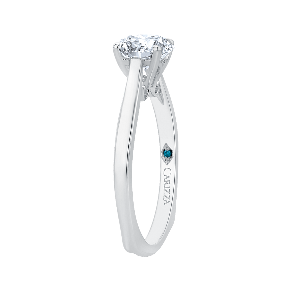 14K White Gold Round Cut Diamond Solitaire Engagement Ring (Semi-Mount)