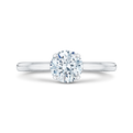 14K White Gold Round Cut Diamond Solitaire Engagement Ring (Semi-Mount)