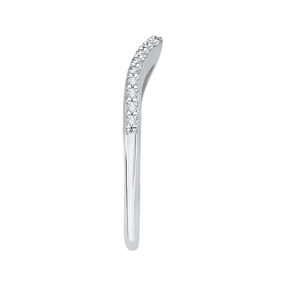 Euro shank Diamond Half Eternity Wedding Band in 14K White Gold