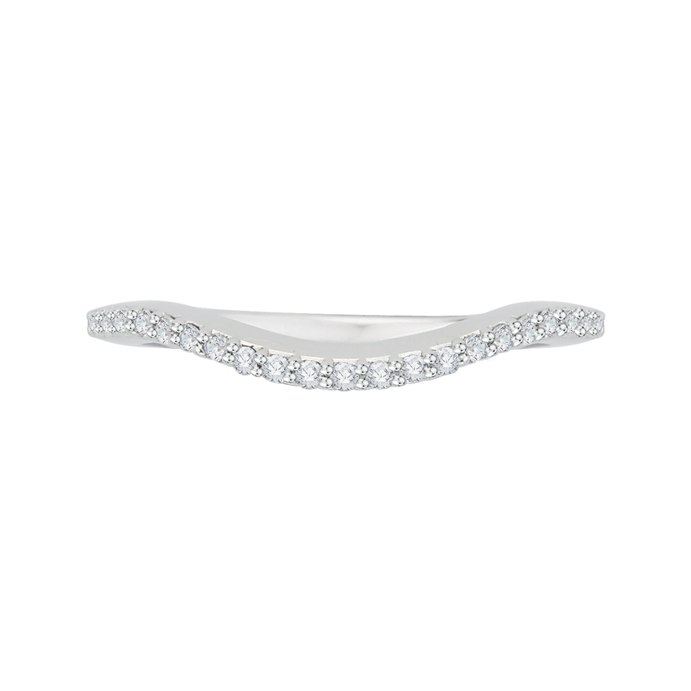 Euro shank Diamond Half Eternity Wedding Band in 14K White Gold