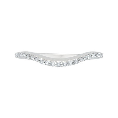 Euro shank Diamond Half Eternity Wedding Band in 14K White Gold