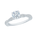 14K White Gold Round Diamond Engagement Ring (Semi-Mount)