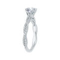 14K White Gold Round Diamond Engagement Ring (Semi-Mount)