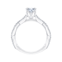 14K White Gold Round Diamond Engagement Ring (Semi-Mount)