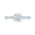 14K White Gold Round Diamond Engagement Ring (Semi-Mount)