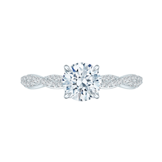 14K White Gold Round Diamond Engagement Ring (Semi-Mount)