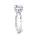 14K White Gold Round Cut Diamond Halo Engagement Ring (Semi-Mount)